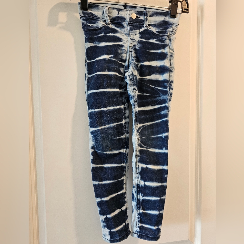 S‎ 6-6x Wonder Nation blue and white jeggings bleached